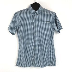 Eddie Bauer Button Up Shirt Men's Medium Plaid Check Short Sleeve Pocket Outdoor